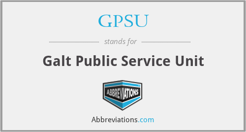 What is the abbreviation for galt public service unit?